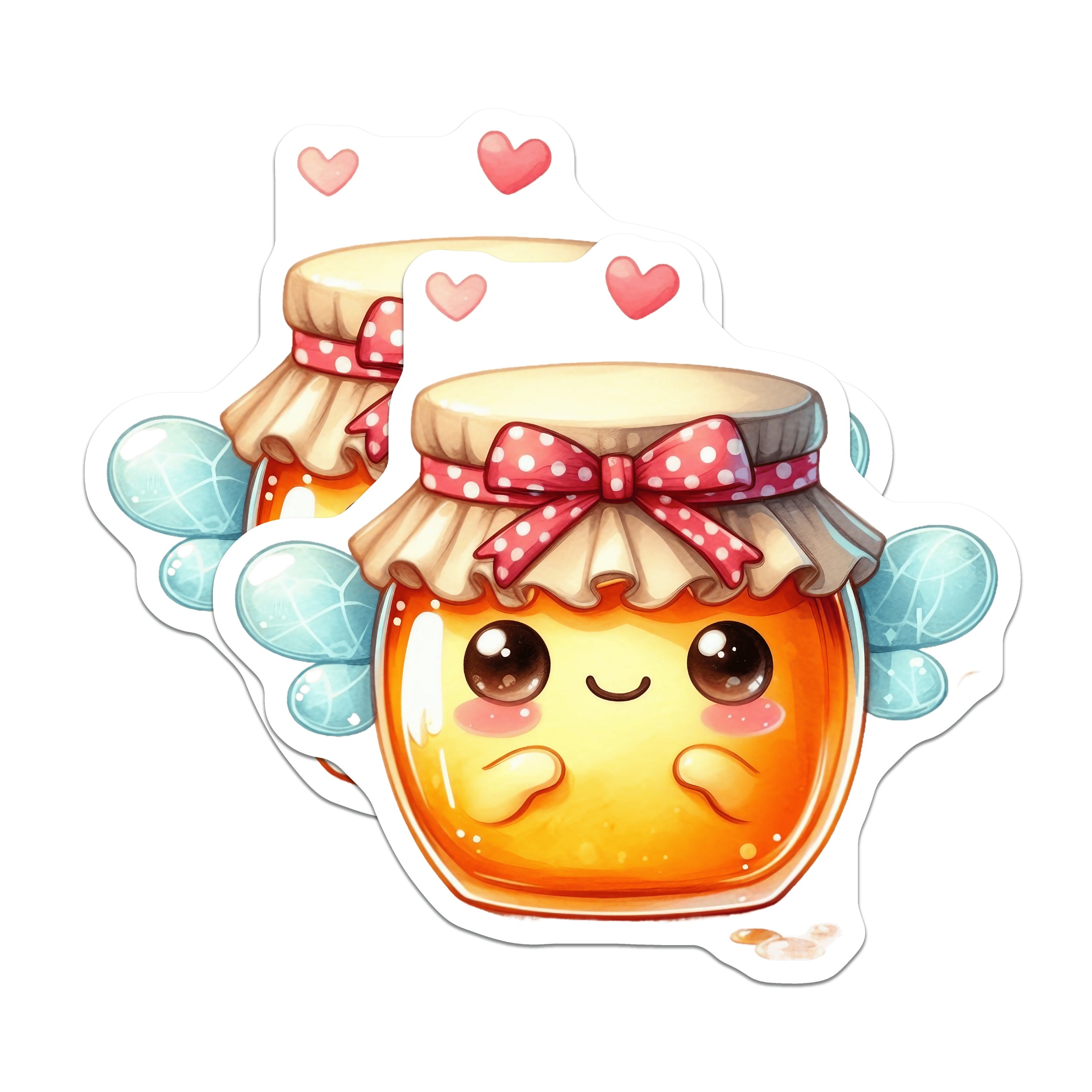 (2 Pack) Kawaii Honey Pot Magnets - Whimsical Fairycore Decor - Cute Kitchen Fridge Accents - 5 Inches On Longest Side - Thick Durable Magnet - Made in USA - MAG39649
