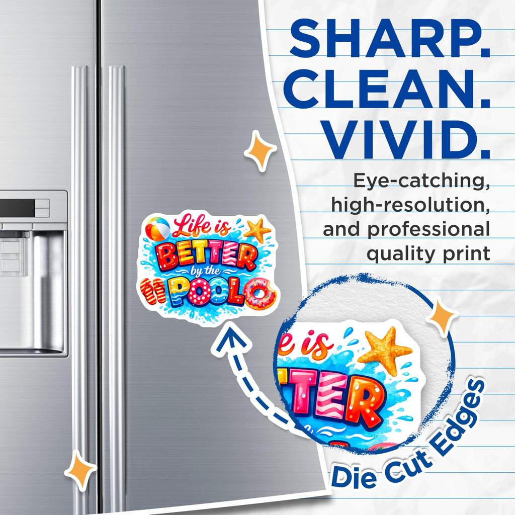 (2 Pack) Life is Better by the Pool Magnets - Summer Vacation Decor - Fun Pool Party Refrigerator Accent - 5 Inches On Longest Side - Thick Durable Magnet - Made in USA - MAG29802