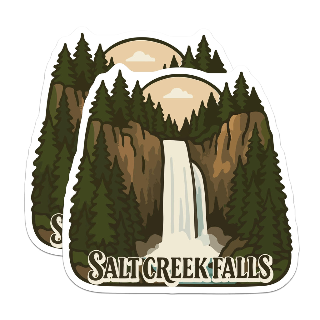(2 Pack) Salt Creek Falls Magnets - Majestic Oregon Waterfall Scene - Pacific Northwest Travel Souvenir Refrigerator Decor - 5 Inches On Longest Side - Thick Durable Magnet - Made in USA - MAG20025