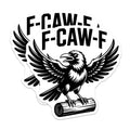 (2 Pack) Raven Magnets - Angry Bird - F-CAW-F Symbol - 5" On Longest Side - Premium Magnet - for Cars, Refrigerators, Toolboxes, Lockers - Made in USA - MAG15178