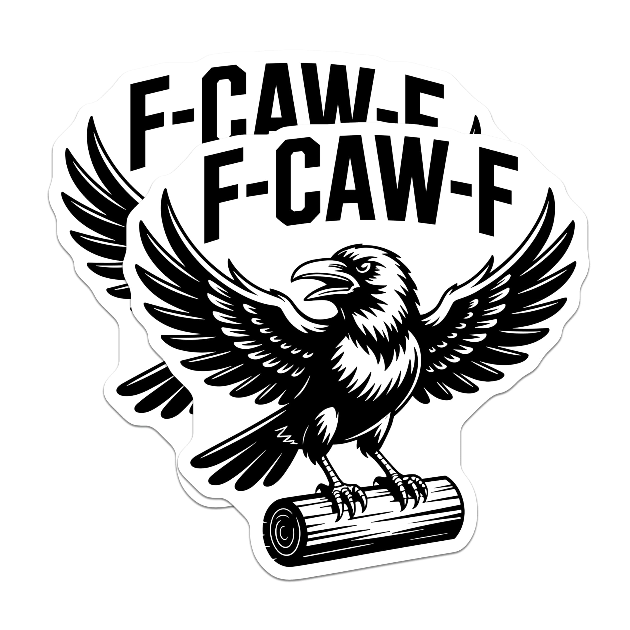 (2 Pack) Raven Magnets - Angry Bird - F-CAW-F Symbol - 5" On Longest Side - Premium Magnet - for Cars, Refrigerators, Toolboxes, Lockers - Made in USA - MAG15178