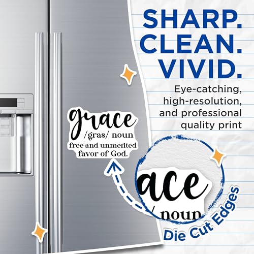 (2 Pack) Grace Magnets - Definition Magnets - Decorative Inspirational Magnets - 5" On Longest Side - for Cars, Refrigerators, Toolboxes, Lockers - Made in USA BMCS3068