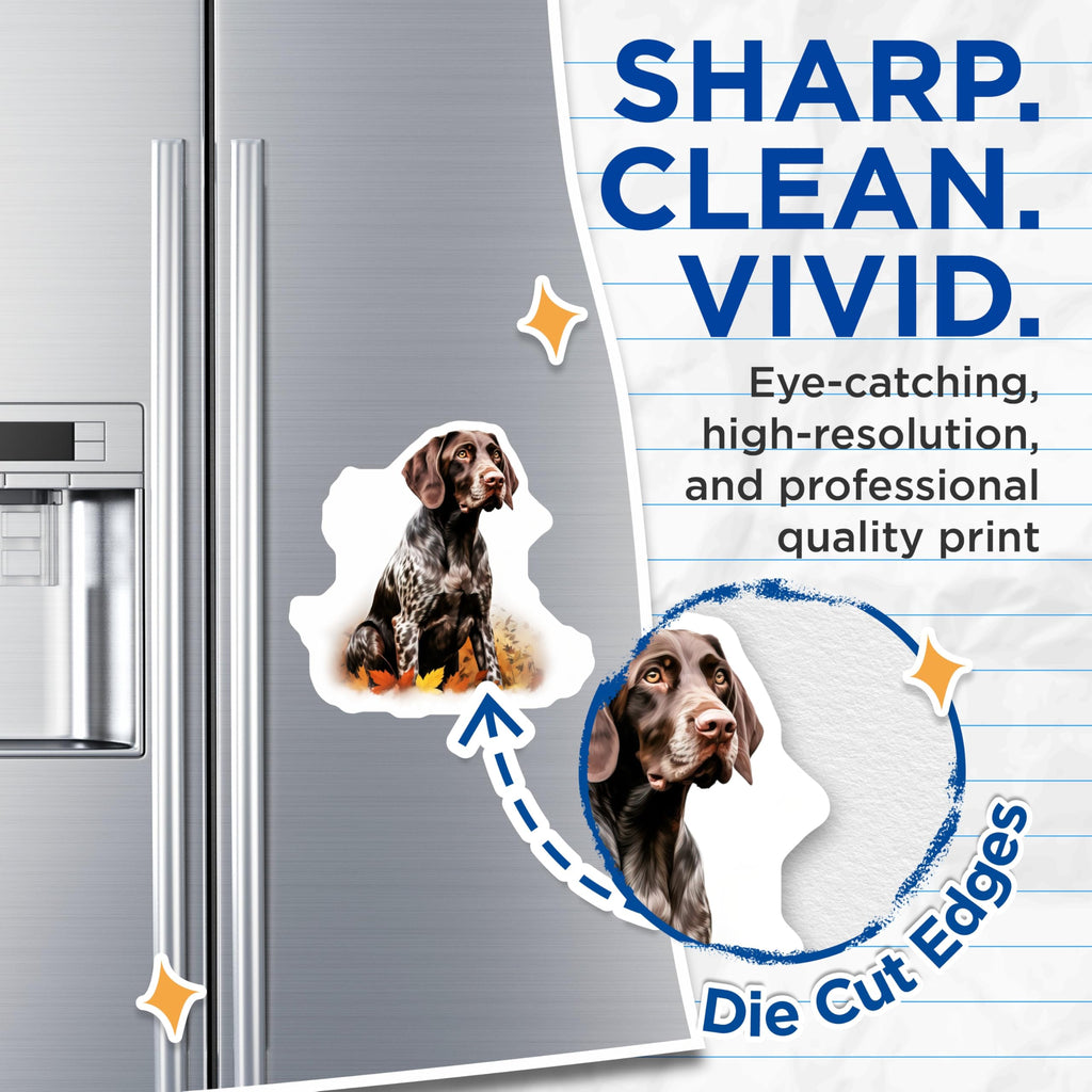 (2 Pack) German Shorthaired Pointer Magnets - GSP Dog Art - Hunter Pet Lover Decor - 5 Inches On Longest Side - Thick Durable Magnet - Made in USA - MAG25810