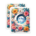 (2 Pack) Celestial Moon Magnets - Floral Fantasy Art - Whimsical Night Sky Decor - Vibrant Botanical - 5 Inches On Longest Side - Thick Durable Magnet - Made in USA - MAG21186
