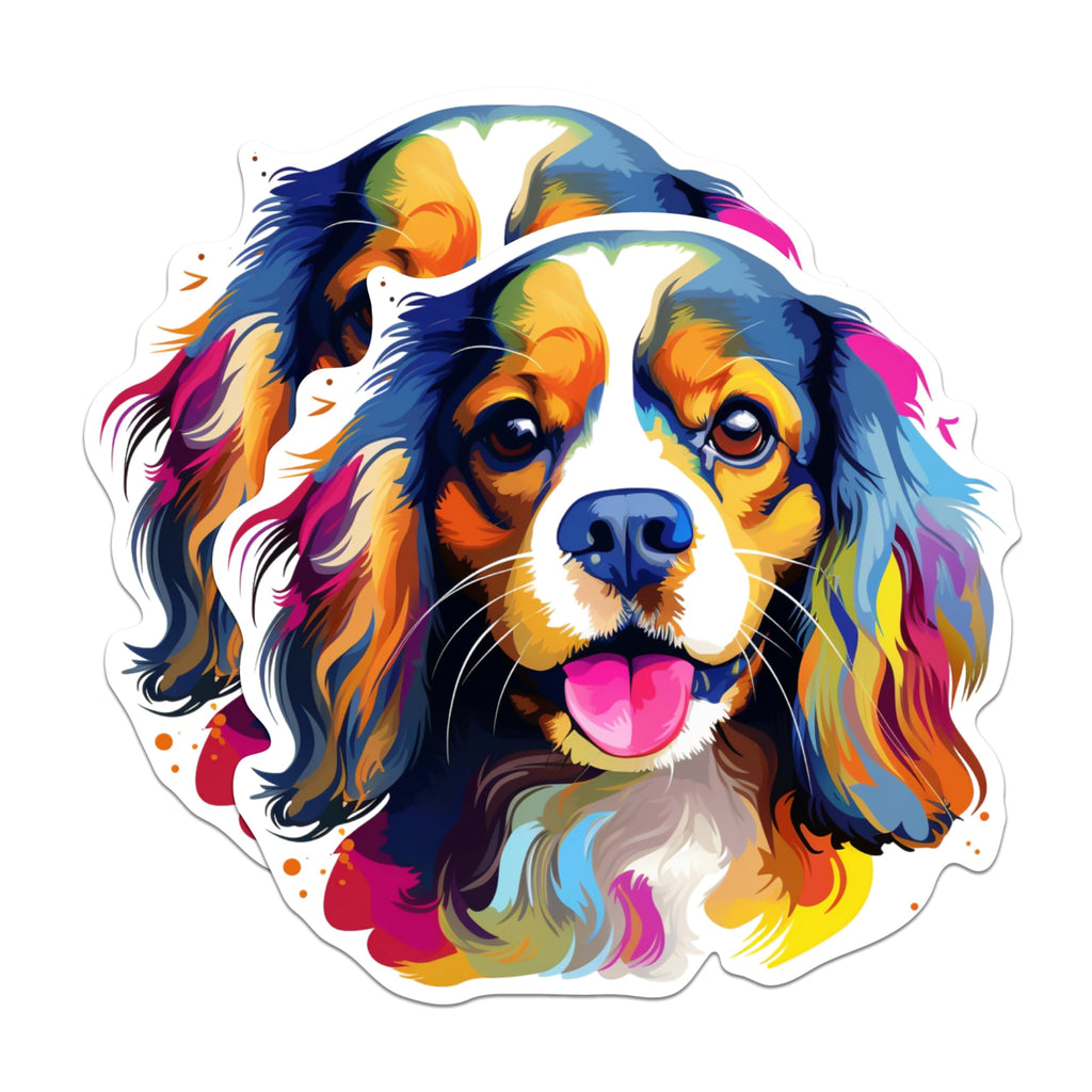 (2 Pack) Cavalier King Charles Spaniel Dog Breed Magnets - 5 Inches On Longest Side - Choose from Over 100 Dog Breeds - for Cars, Refrigerators, Toolboxes - Made in USA - MAG1818