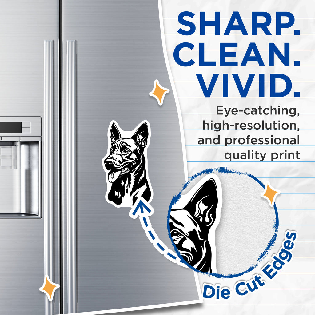 (2 Pack) German Shepherd Magnets - Dog Lover Decor - Pet Parent Item - 5 Inches On Longest Side - Thick Durable Magnet - Made in USA - MAG36787