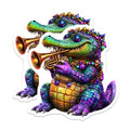 (2 Pack) Alligator Trumpet Magnets - Mardi Gras Gator - New Orleans Decor Magnets - 5" On Longest Side - Premium Magnet - for Cars, Refrigerators, Toolboxes, Lockers - Made in USA - MAG14785