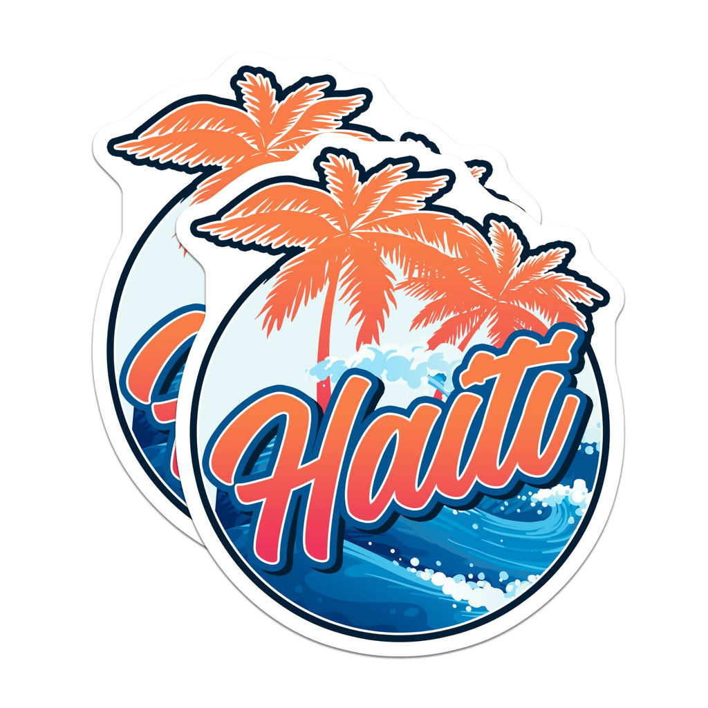 (2 Pack) Haiti Magnets - Tropical Island Decor - Caribbean Travel Souvenir - 5" On Longest Side - Premium Magnet - for Cars, Refrigerators, Toolboxes, Lockers - Made in USA - MAG17213