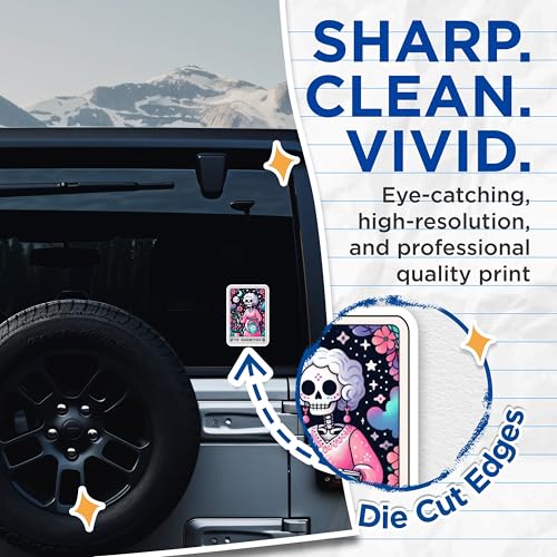 (2 Pack) The Grandmother Stickers - Skeleton Art Stickers - Day of The Dead Stickers - 5" On Longest Side - Sticks to Smooth Flat Surfaces - Made in USA - BMCS5421