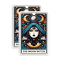(2 Pack) The Moon Witch Stickers - Astrology Stickers - Celestial Art Stickers - Mystical Stickers - 5" On Longest Side - Sticks to Smooth Flat Surfaces - Made in USA - BMCS5459