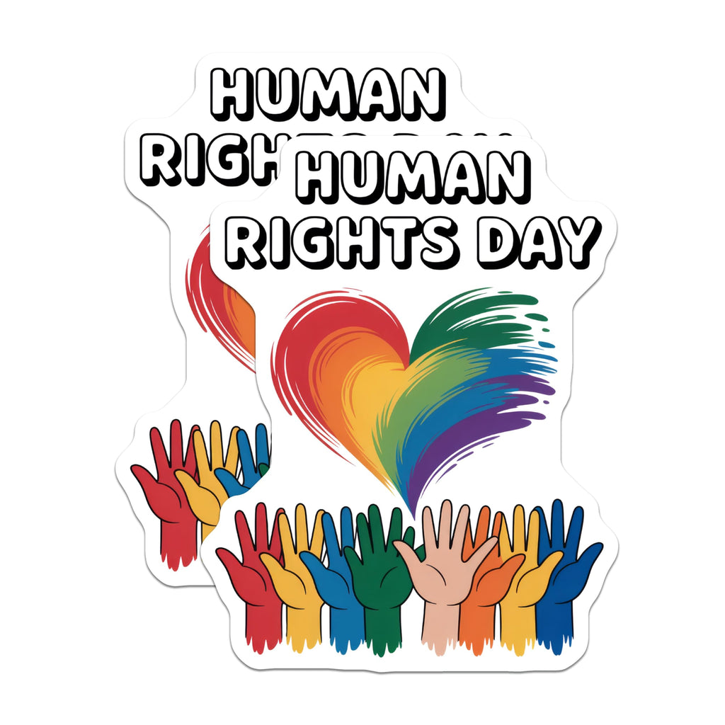 (2 Pack) Human Rights Day Magnets - Rainbow Heart - Equality Love - 5" On Longest Side - Premium Magnet - for Cars, Refrigerators, Toolboxes, Lockers - Made in USA - MAG14737