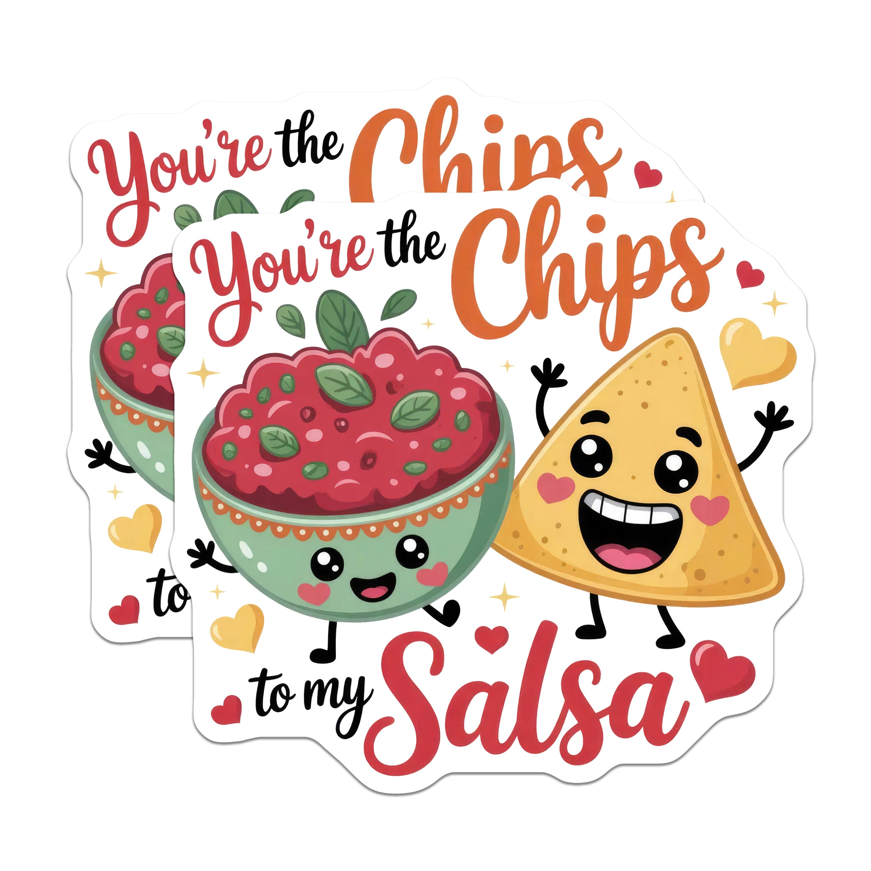 (2 Pack) Chips and Salsa Magnets - Funny Couple Magnets - Cute Food Pun Decor for Kitchen Refrigerator - 5 Inches On Longest Side - Thick Durable Magnet - Made in USA - MAG36422