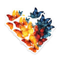 (2 Pack) Watercolor Butterfly Heart Magnets - Vibrant Fridge Decor - Nature Inspired Love Symbol Art - 5 Inches On Longest Side - Thick Durable Magnet - Made in USA - MAG29978