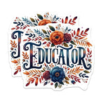 (2 Pack) Educator Floral Magnets - Teacher Appreciation - Classroom - Inspirational Magnets - 5" On Longest Side - for Cars, Fridges, Toolboxes - Made in USA - MAG4415