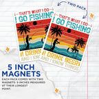 (2 Pack) That's What I Do Magnets - I Go Fishing - I Drink Beer - Funny Quote Magnets - Retro Style Magnets - 5" On Longest Side - for Cars, Fridges, Toolboxes - Made in USA - MAG4439