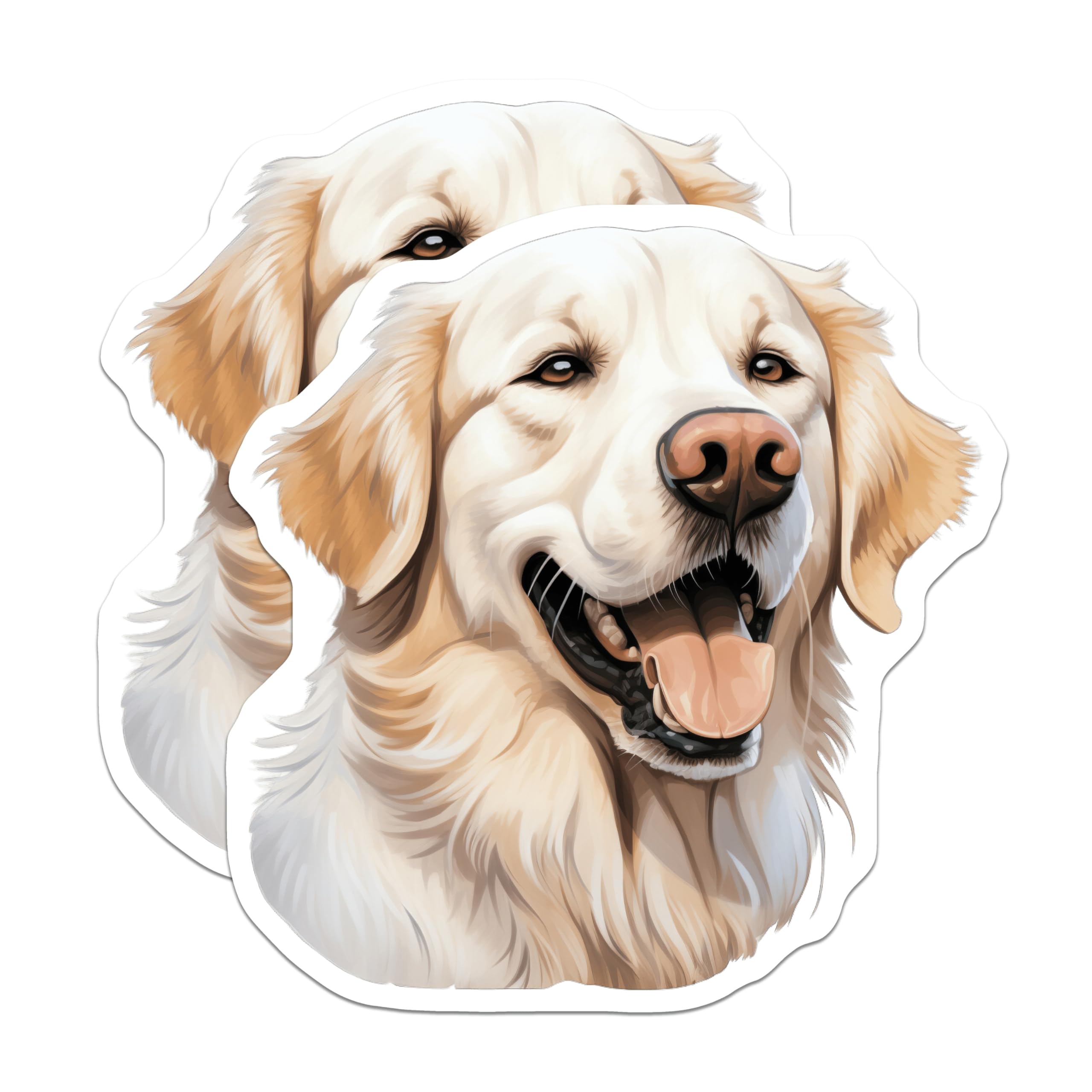 (2 Pack) Golden Retriever Magnets - Happy Dog Art - Dog Mom Owner Accents - 5 Inches On Longest Side - Thick Durable Magnet - Made in USA - MAG29905