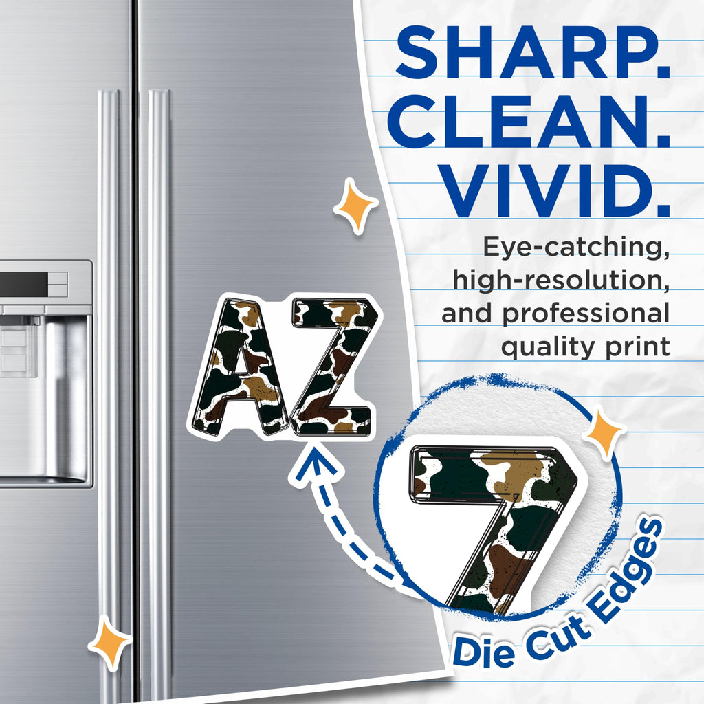 (2 Pack) Arizona AZ Letter Magnets - Camouflage State Pride Decor - Rustic Locker Fridge Accent - 5 Inches On Longest Side - Thick Durable Magnet - Made in USA - MAG20794