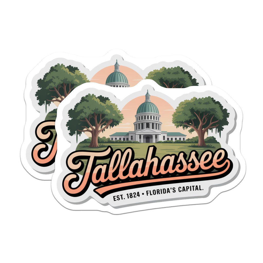 (2 Pack) Tallahassee Florida Magnets - Capital City Souvenir - State Travel Decor - 5" On Longest Side - Premium Magnet - for Cars, Refrigerators, Toolboxes, Lockers - Made in USA - MAG17441
