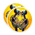 (2 Pack) Skeleton Couple Magnets - Halloween Decorations - Day of The Dead Decor - Fun Office Magnets - 5" On Longest Side - for Cars, Fridges, Toolboxes - Made in USA - MAG7120