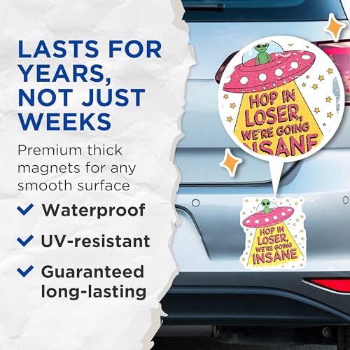 (2 Pack) Funny Quote Magnet - Outer Space - 5" On Longest Side - Sticks to Smooth Flat Surfaces - Made in USA - MAG9621