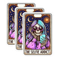 (3 Pack) Selfie Addict Decals - Skeleton Taking Photo - Funny Laptop Decal - 3 Inches On Longest Side - Easy Peel & Apply - Made in USA - 3MCS4263