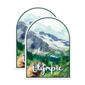 (2 Pack) Olympic National Park Bumper Magnet - US National Park - Choose from 63 Parks - 5" On Longest Side - Decal for Car Bumper, Laptop, Water Bottle, Wall, and Window - MAG1535