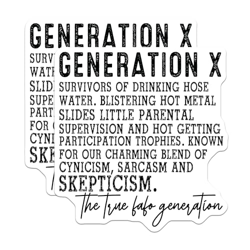 (2 Pack) Generation X Magnets - Funny Generation X Quote Magnets - Generation X Home Decor - 5" On Longest Side - for Cars, Refrigerators, Toolboxes, Lockers - Made in USA BMCS3104