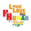 (2 Pack) Love is a Human Right Stickers - Rainbow Right Stickers - LGBTQ Rights Stickers - 5" On Longest Side - Sticks to Smooth Flat Surfaces - Made in USA - BMCS4700