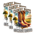 (3 Pack) Cowboy Boots Decals - Country Roots - Western Laptop Decal- 3 Inches On Longest Side - Easy Peel & Apply - Made in USA - 3MCS5557