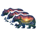 (3 Pack) Bear Decals - Forest Sunrise Design - Nature Inspired Art - 3 Inches On Longest Side - Easy Peel & Apply - Made in USA - 3MCS6039