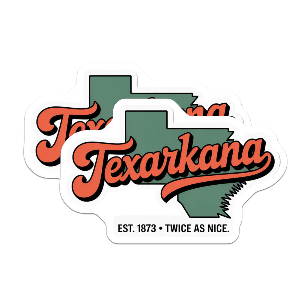 (2 Pack) Texarkana Magnets - Texas Arkansas Line - City Pride Magnets - 5" On Longest Side - Premium Magnet - for Cars, Refrigerators, Toolboxes, Lockers - Made in USA - MAG17974