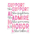 (2 Packs) Support The Fighters Admire The Survivors Honor The Taken Magnets - Breast Cancer Awareness Magnets - 5" On Longest Side - for Fridges, Toolboxes, Cars - Made in USA - MAG2447