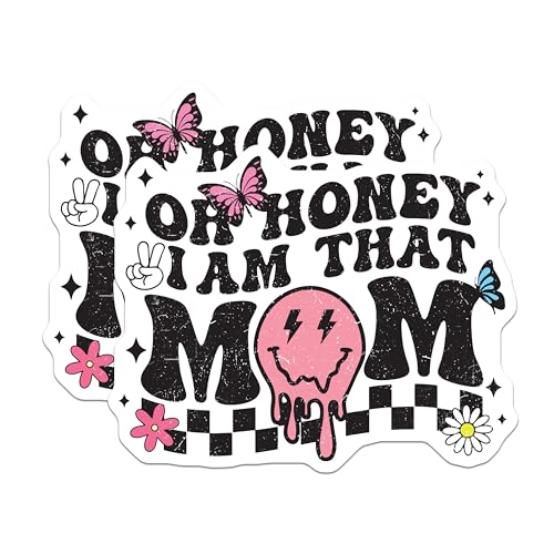 (2 Pack) Oh Honey I Am That Mom Magnets Magnets - Cute Mom Decor - Fun Mom Accessories - 5" On Longest Side - Made in USA - Sticks to Refrigerators & Metal Surfaces - MAG9024