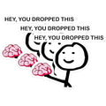 (3 Pack) Hey You Dropped This Decals - Funny Brain Decals - Stick Figure Humor - 3 Inches On Longest Side - Easy Peel & Apply - Made in USA - 3MCS0524