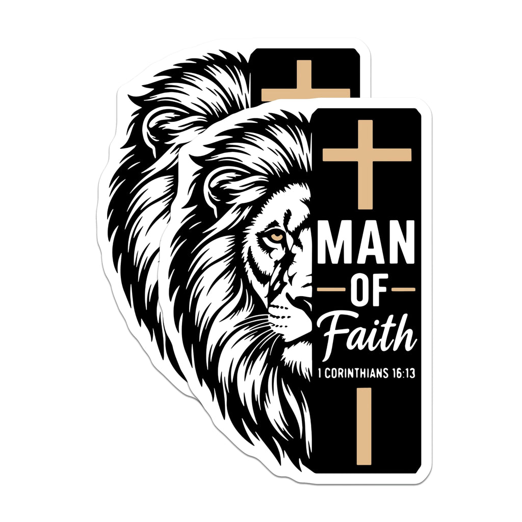 (2 Pack) Christian Lion Magnets - Religious Fridge Decor - Man of Faith Inspiration - 5" On Longest Side - Premium Magnet - for Cars, Refrigerators, Toolboxes, Lockers - Made in USA - MAG15598