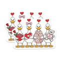 (2 Pack) Valentine Goose Magnets - Cute Love Ducks - Romantic Animal Art - Sweetheart Day Decor - Adorable Fridge Accent - 5 Inches On Longest Side - Thick Durable Magnet - Made in USA - MAG36533