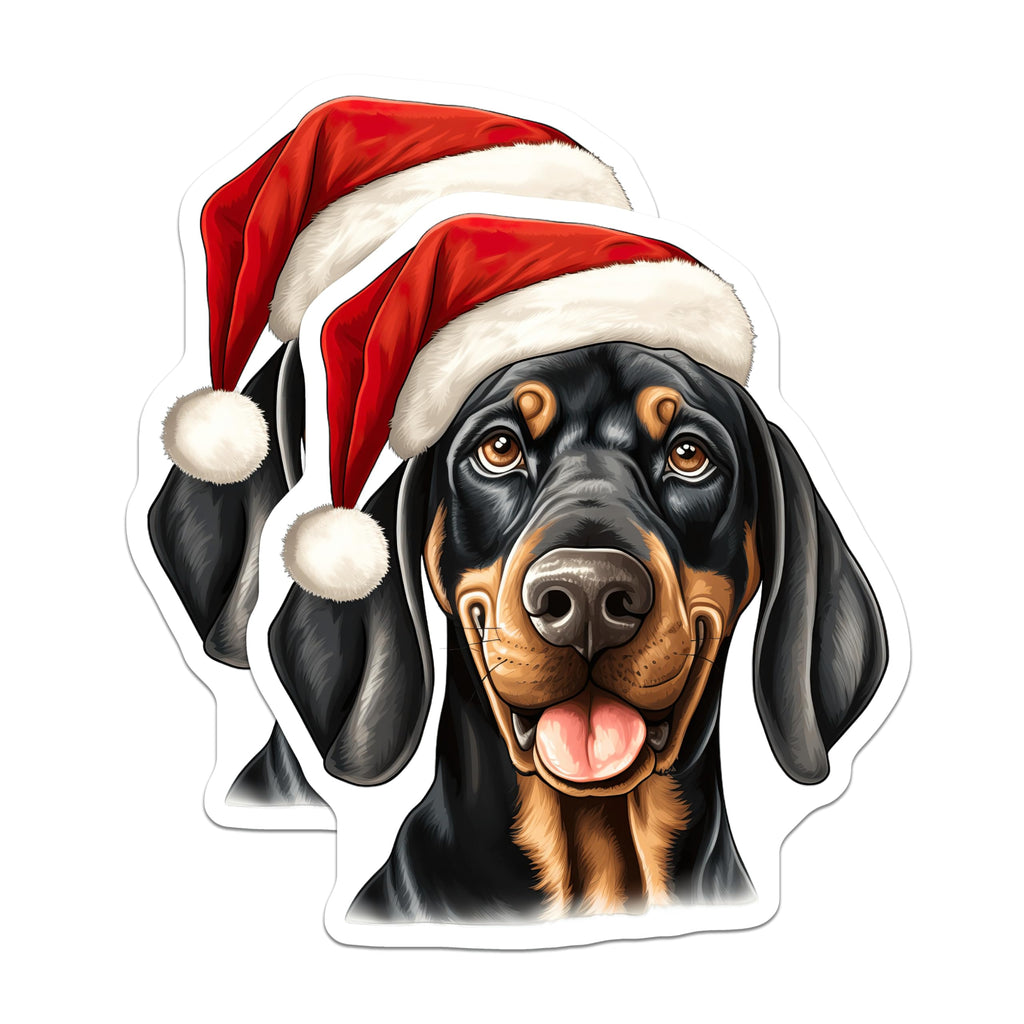 (2 Pack) Santa Hat Dachshund Magnets - Christmas Dog Refrigerator Decor - Holiday Pet Lover Present - 5 Inches On Longest Side - Thick Durable Magnet - Made in USA - MAG26382