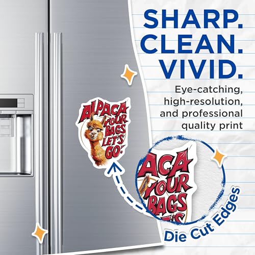 (2 Pack) Alpaca Your Bags Magnets - Funny Alpaca Quote - Travel Lover Magnets for Fridge - 5" On Longest Side - for Cars, Fridges, Toolboxes - Made in USA - MAG3797