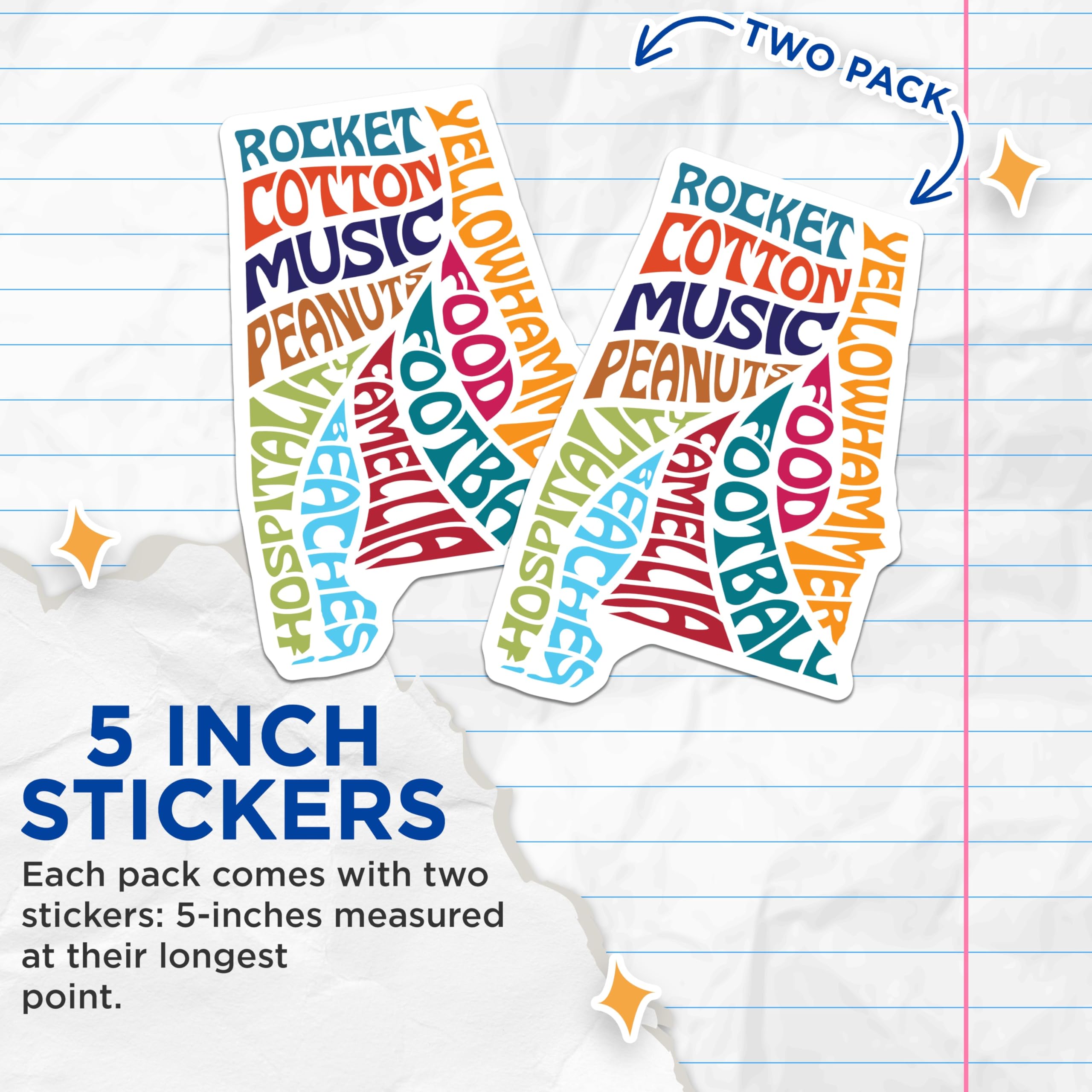 (2 Pack) Alabama Pride Stickers - State Souvenir - Word Art Decal - 5" On Longest Side - Sticks to Smooth Flat Surfaces - Made in USA - BMCS17785