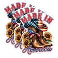 (3 Pack) American Cowboy Decals - Patriotic Boots - Sunflower Decals - 3 Inches On Longest Side - Easy Peel & Apply - Made in USA - 3MCS1008