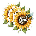 (3 Pack) Kind Sunflower Decals - Bumble Bee Decor - Laptop Decals - 3 Inches On Longest Side - Easy Peel & Apply - Made in USA - 3MCS1684