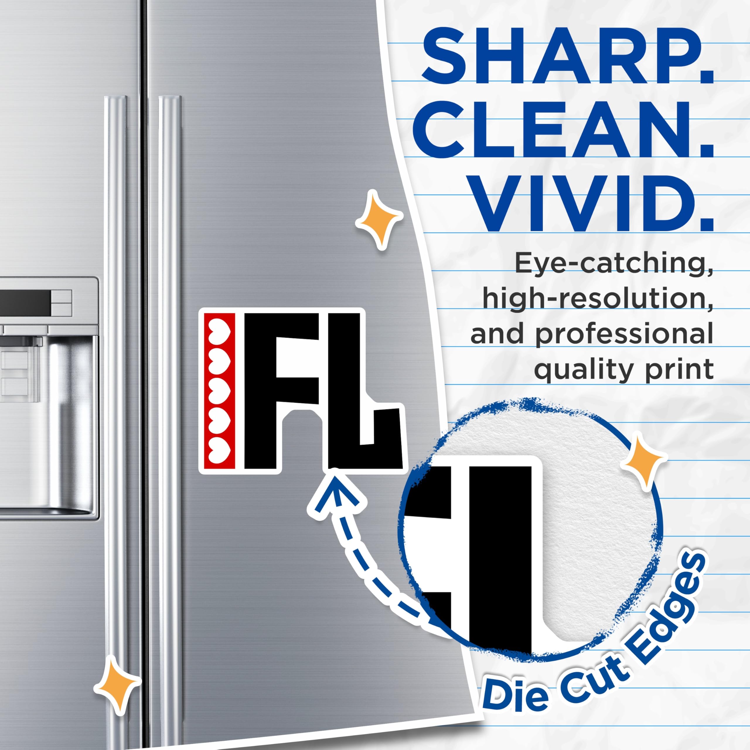 (2 Pack) Florida Love Magnets - FL State Pride Decor - Sunshine State Souvenir - Refrigerator Kitchen Display - 5 Inches On Longest Side - Thick Durable Magnet - Made in USA - MAG19284