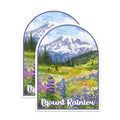 (2 Pack) Mount Rainier National Park Bumper Magnet - US National Park - Choose from 63 Parks - 5" On Longest Side - Decal for Car Bumper, Laptop, Water Bottle, Wall, and Window - MAG1533