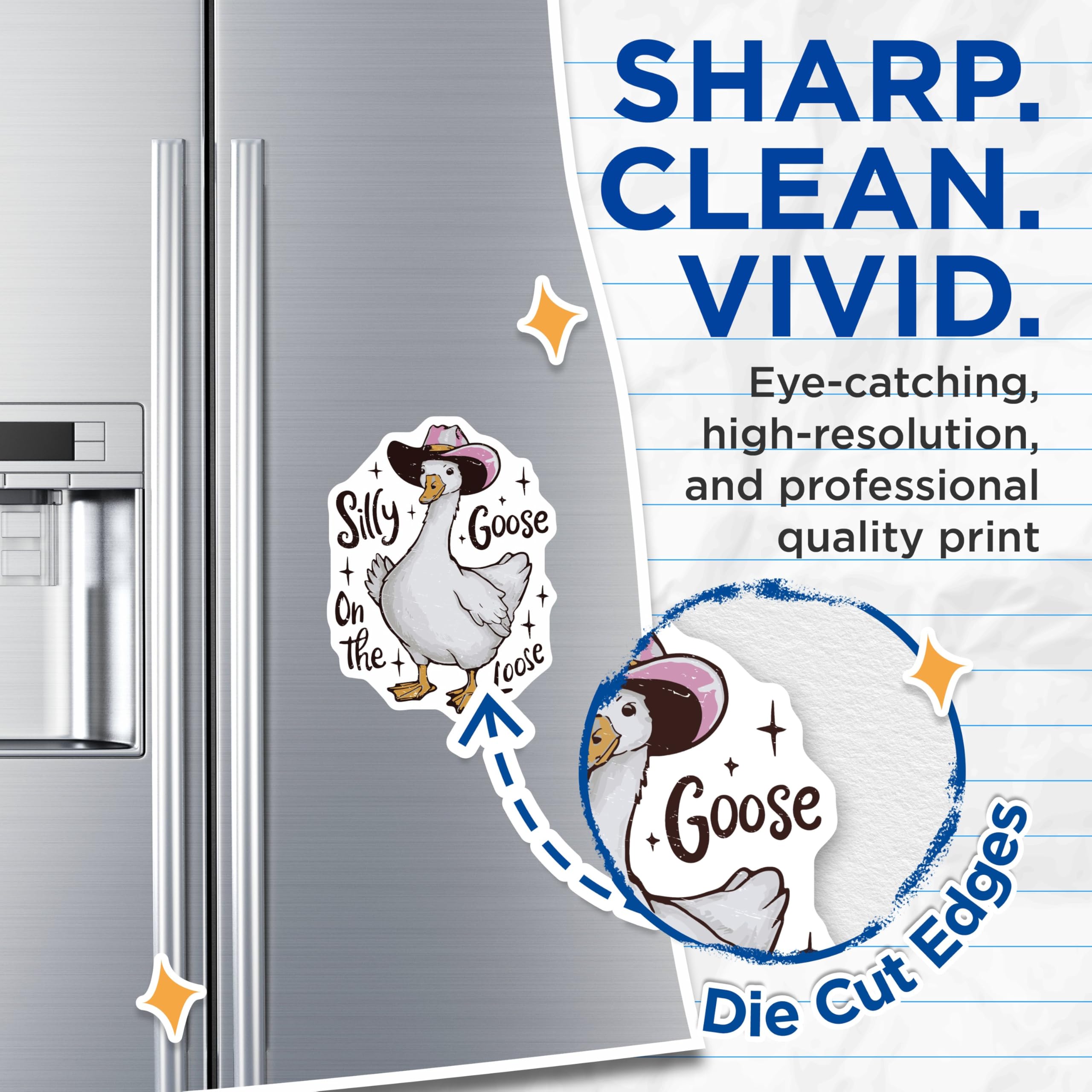 (2 Pack) Silly Goose On The Loose Magnets - Funny Goose - Cute Animal - Country Style Decor - 5" On Longest Side - for Cars, Refrigerators, Toolboxes, Lockers - Made in USA BMCS3419