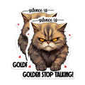 (2 Pack) Grumpy Cat Magnets - Silence Golden Stop Talking Quote - Funny Sarcastic Pet Humor - 5 Inches On Longest Side - Thick Durable Magnet - Made in USA - MAG38588