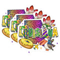(3 Pack) Louisiana Mardi Gras Decals - Pelican State - New Orleans Stickers - 3 Inches On Longest Side - Easy Peel & Apply - Made in USA - 3MCS2436