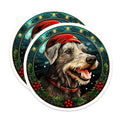 (2 Pack) Christmas Dog Magnets - Santa Hat Terrier Decor - Holiday Pet Lover Idea - 5 Inches On Longest Side - Thick Durable Magnet - Made in USA - MAG30140