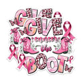 (2 Packs) Give Cancer The Boot Stickers - Breast Cancer Awareness Decals - 5 Inches On Longest Side - Premium Vinyl Decal - Sticks to Any Smooth Flat Surface - Made in USA - BMCS2434
