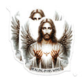 (2 Pack) Jesus Healing Wings Magnets - Christian Spiritual Faith Decor - Divine Comfort Inspiration Art - 5 Inches On Longest Side - Thick Durable Magnet - Made in USA - MAG30800