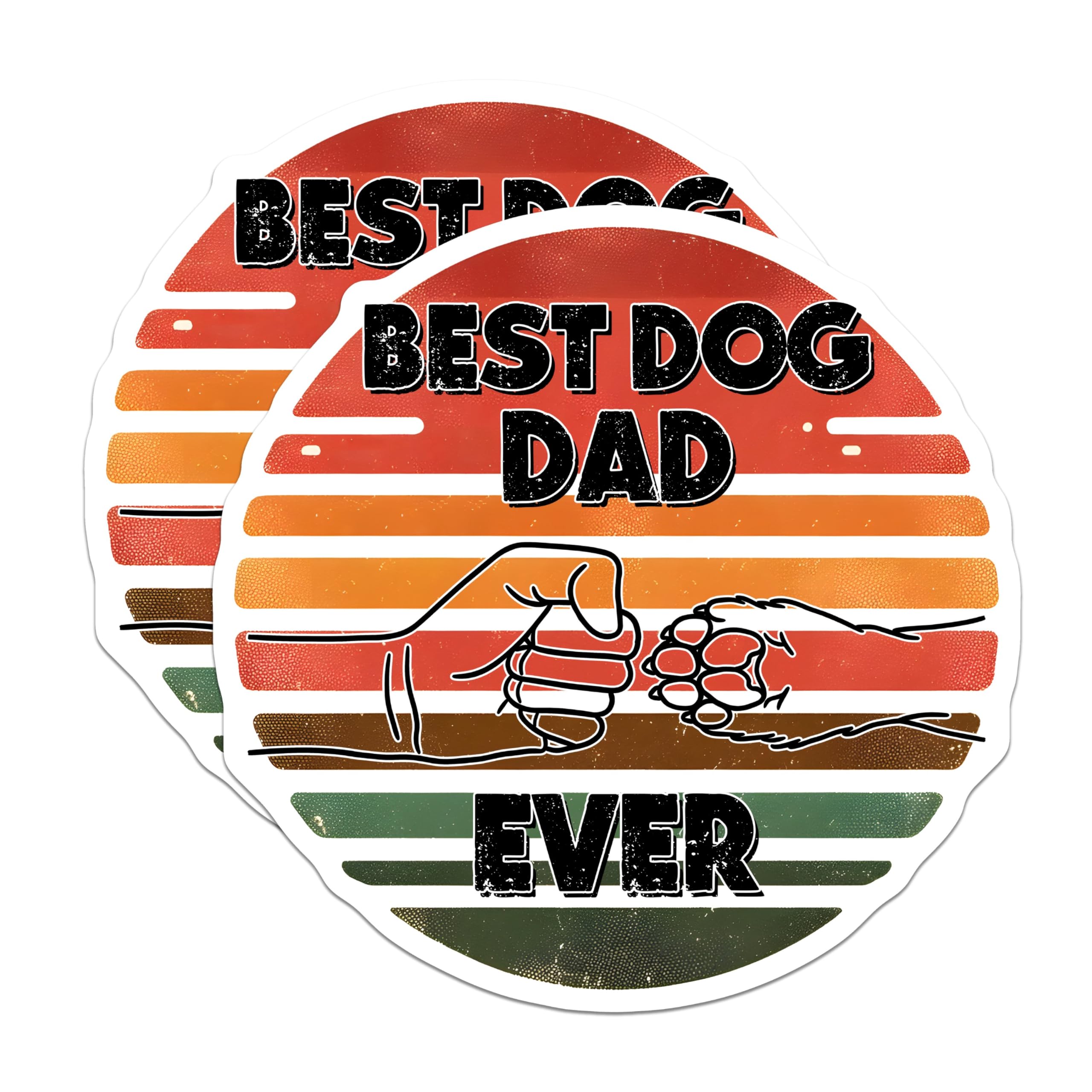 (2 Pack) Best Dog Dad Ever Magnets - Fun Dog Lover - Pet Parent - Dog Dad Gifts - 5" On Longest Side - for Cars, Refrigerators, Toolboxes, Lockers - Made in USA BMCS3241